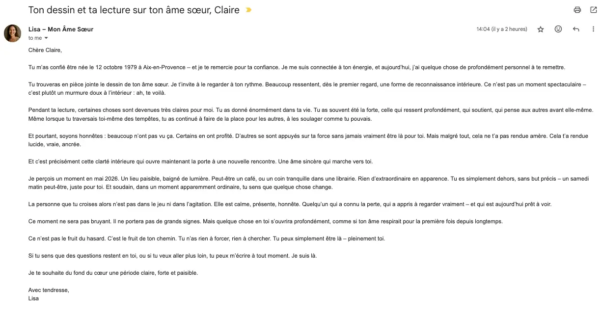 Exemple d'email avec prédiction