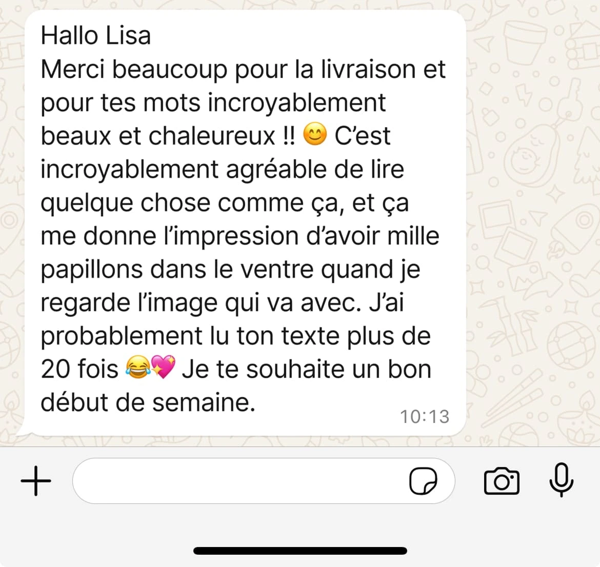 Ce que mes clientes disent de mon travail : 8