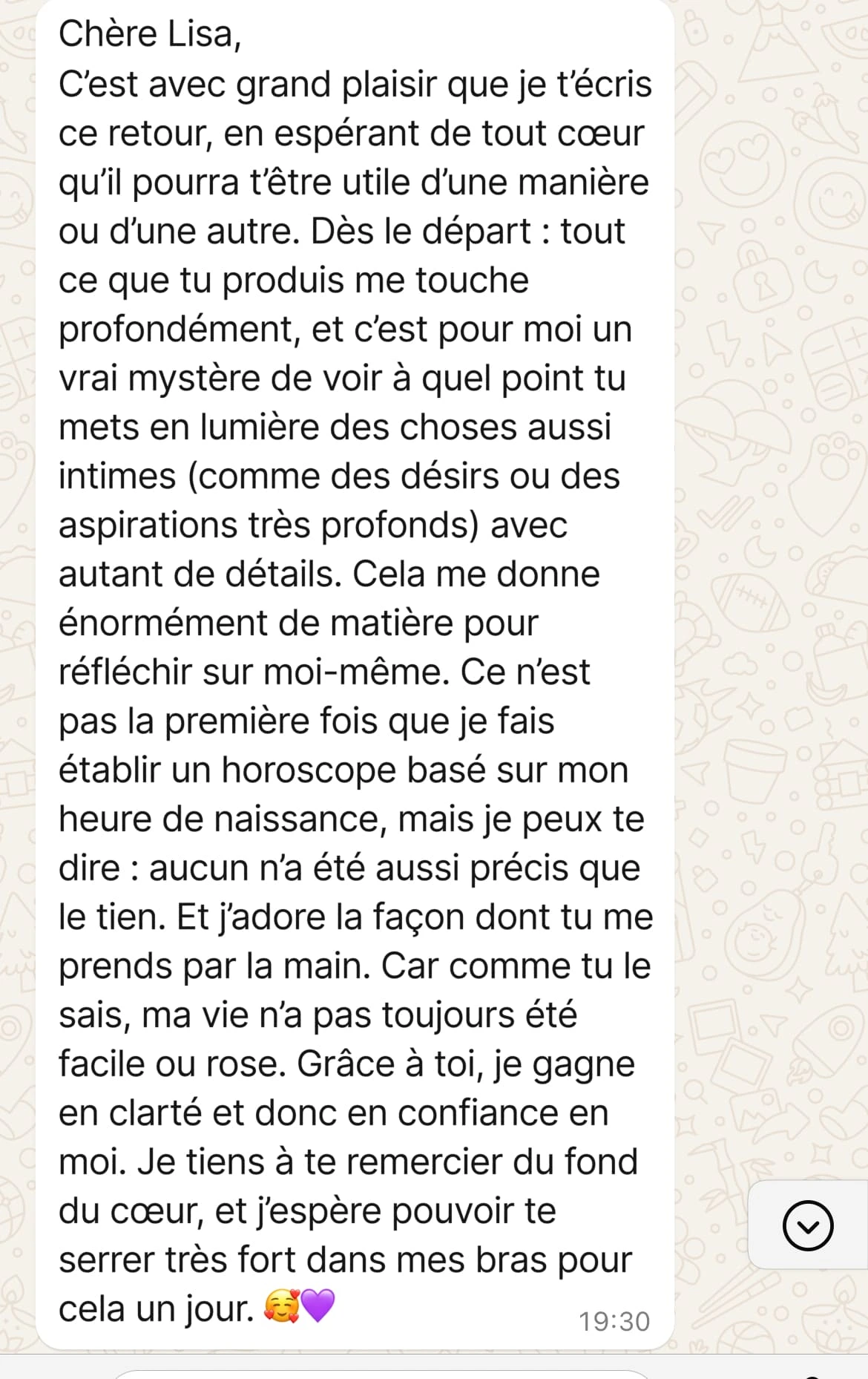 Ce que mes clientes disent de mon travail : 9